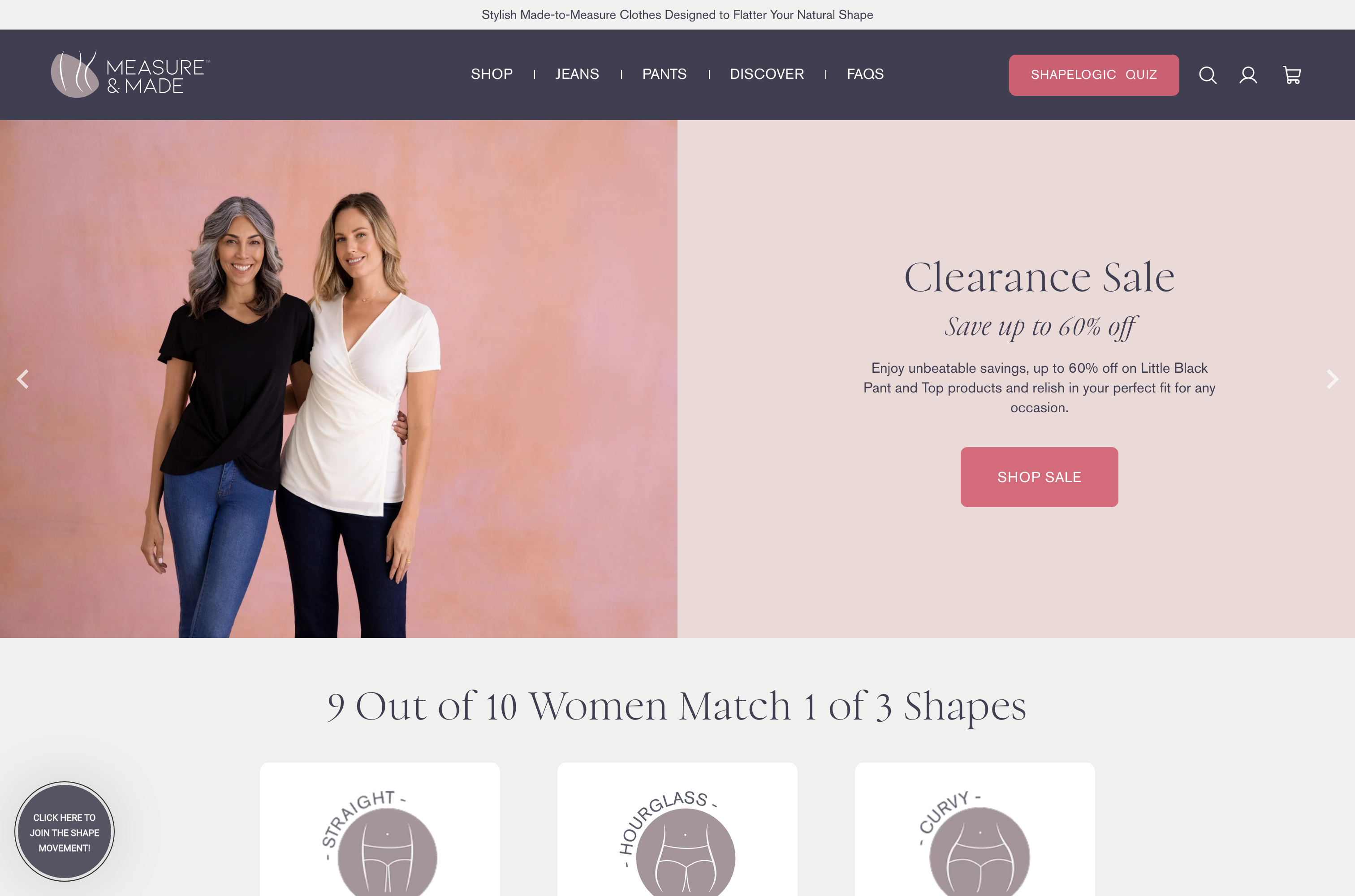 Measure & Made e-commerce website